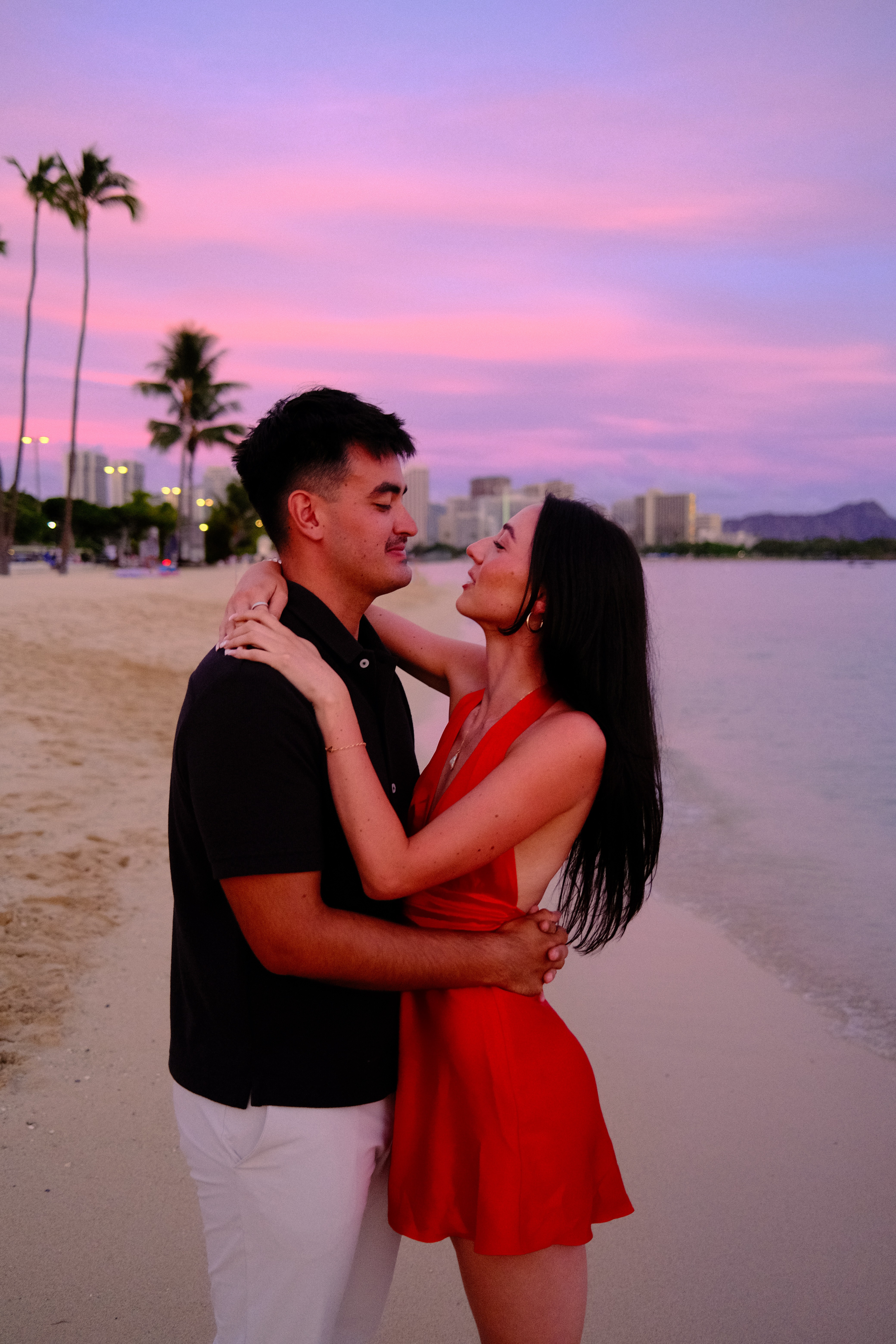 Sunset portrait or couple session Hawaii
